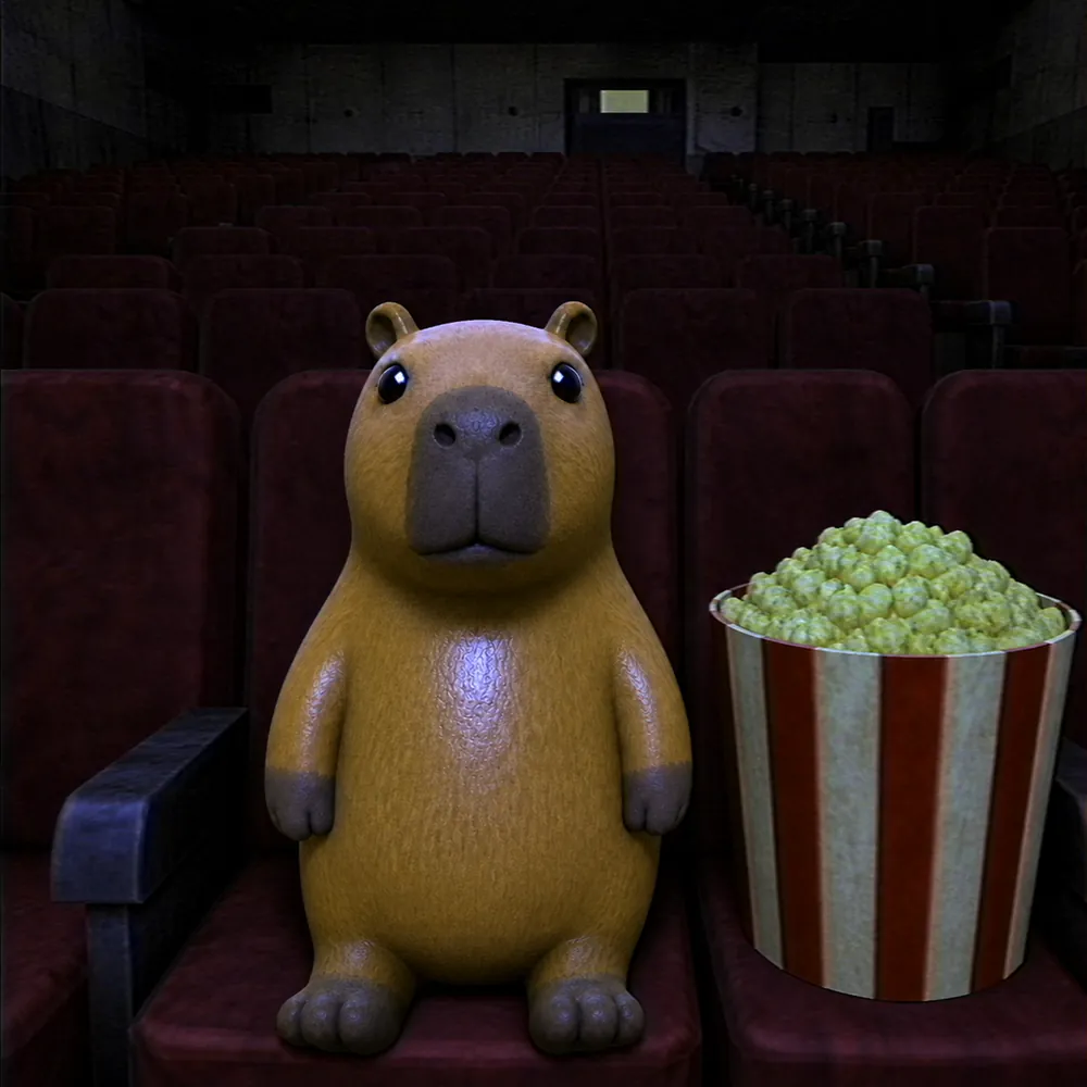 Kapy alone in an empty cinema