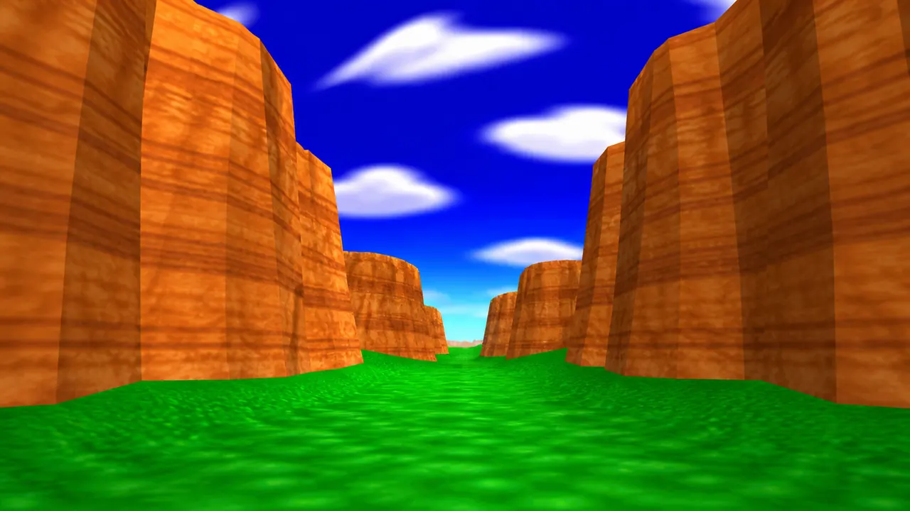 canyon between two sandstone mesas